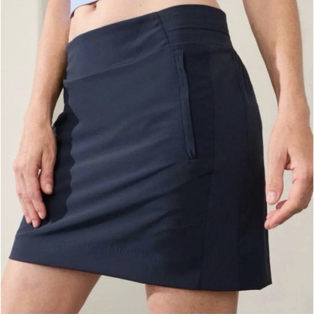 Athleta Brooklyn Skort Women 14 Navy Blue Active Travel Golf Mini Skirt NWT